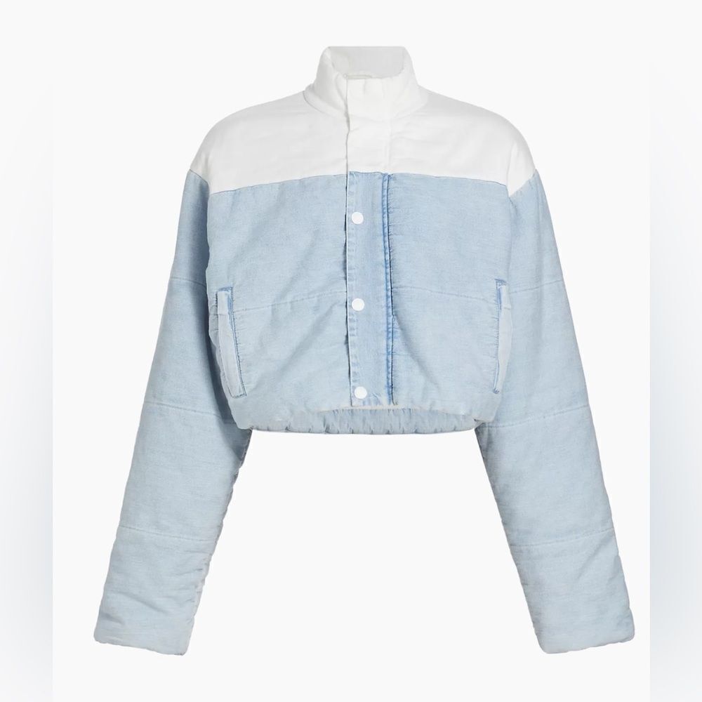 Mother Denim Drop Pillow Talk Cropped Puffer Jacket Size Medium NWT